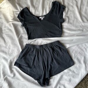 Colsie • Ribbed Two-Piece Cropped Pajama Set